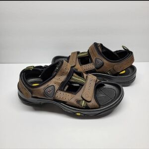 Footjoy Sandals Mens Size 9M Brown Leather Straps 45607 Soft Spikes Shoes